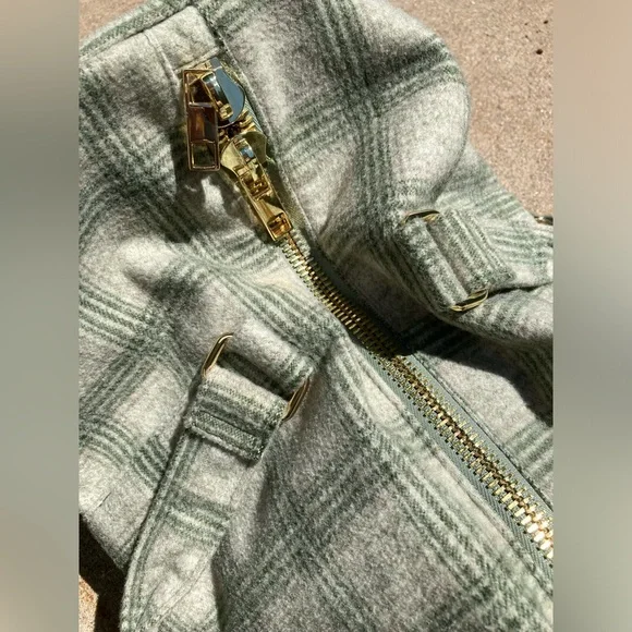 Stoney Clover Lane Wool Plaid Duffle Bag Snowed In Green - Picture 13 of 17